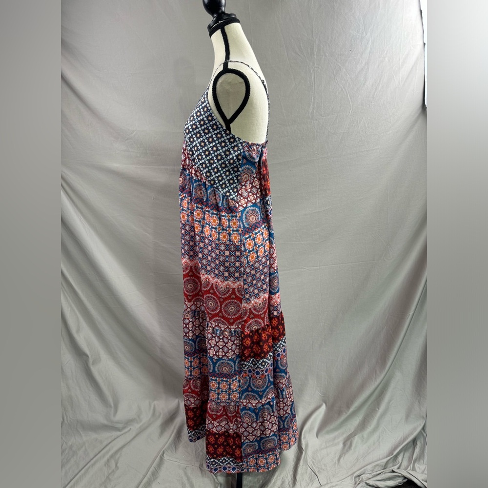 Boho Geo Print Criss Cross Back Cami Dress - Picture 7 of 8